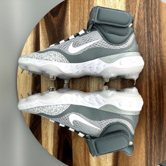 Nike Alpha Huarache Elite 4 Mid Men\'s Size 8 Gray Baseball Cleats DJ6520-012 main image 5